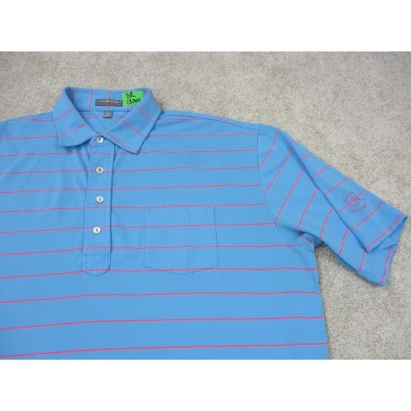 Peter Millar Polo Shirt Mens XL Blue Boulder Country Club Golf Summer Comfort - Picture 3 of 11